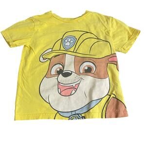 Paw Patrol yellow Rumble graphic short sleeve shirt SIZE 5T